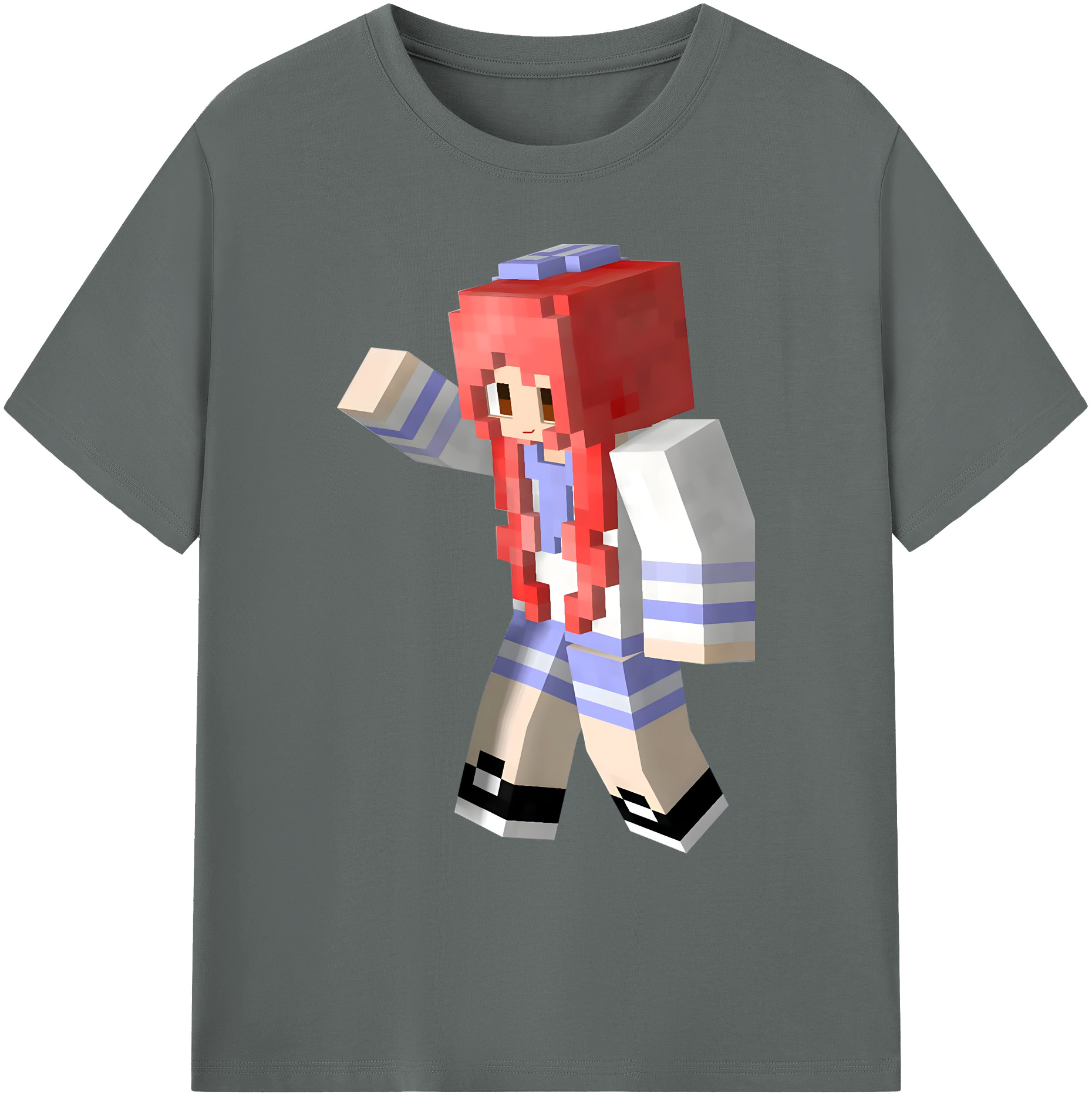 （画像用） マインクラフト ブロックの世界 Minecraft MC Block world 綿100％ メンズ半袖Tシャツ｜肌触りやわらか＆通気性